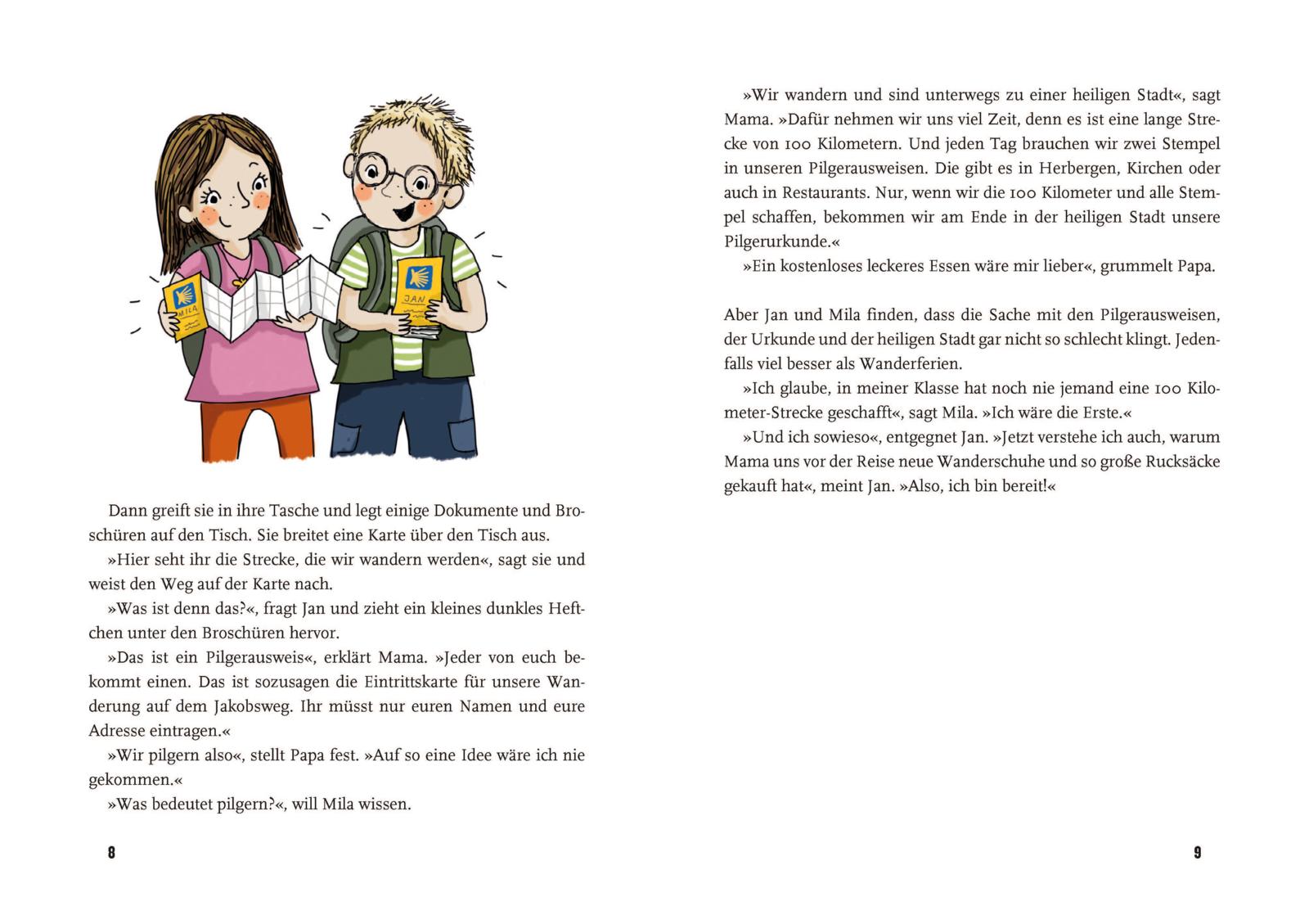 für Kinder ab 7 Jahren Spannendes Kinder-Sachbuch über den berühmtesten Pilgerweg der Welt Geheimzeichen Jakobsmuschel Jan und Mila entdecken den Jakobsweg